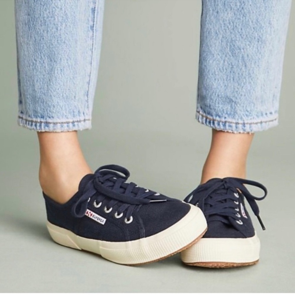 Superga Classic Canvas Navy Blue Sneakers size 6.5 or 37